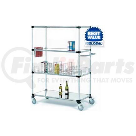 987457B by GLOBAL INDUSTRIAL - Nexel&#174; Stainless Steel Shelf Truck 48x18x69 1200 Lb. Capacity with Brakes
