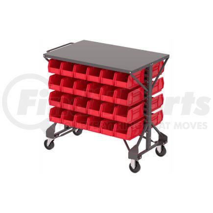 B2065797 by AKRO MILS - Akro-Mills Shelf-Top Bin Cart - 38-1/2 x24x36-1/2" - (48) 5-1/2 x10-7/8 x5" Bins - Red