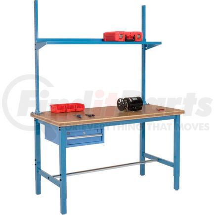 318988BL by GLOBAL INDUSTRIAL - Global Industrial&#153; 72x36 Production Workbench Shop Top Safety Edge - Drawer, Upright & Shelf BL