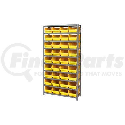 652798YL by GLOBAL INDUSTRIAL - Global Industrial&#153; Steel Shelving With 36 4"H Plastic Shelf Bins Yellow, 36x18x72-13 Shelves