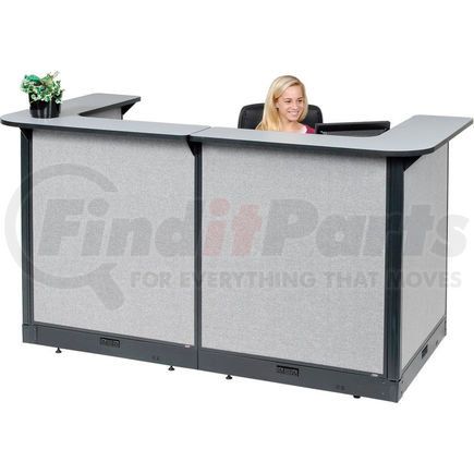 249008EGG by GLOBAL INDUSTRIAL - Interion&#174; U-Shaped Electric Reception Station, 88"W x 44"D x 46"H, Gray Counter, Gray Panel