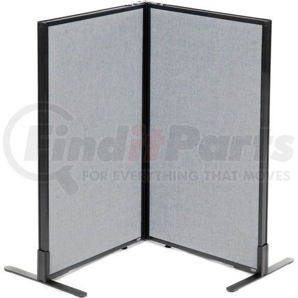 695061GY by GLOBAL INDUSTRIAL - Interion&#174; Freestanding 2-Panel Corner Room Divider, 24-1/4"W x 42"H Panels, Gray