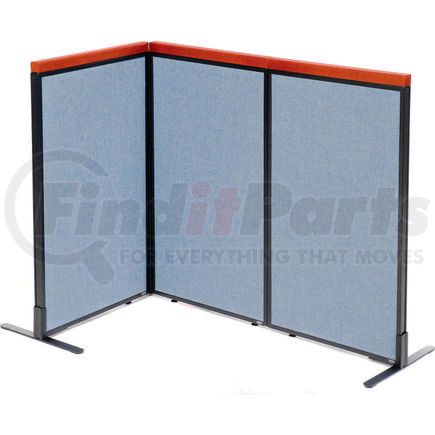 695087BL by GLOBAL INDUSTRIAL - Interion&#174; Deluxe Freestanding 3-Panel Corner Room Divider, 24-1/4"W x 43-1/2"H Panels, Blue