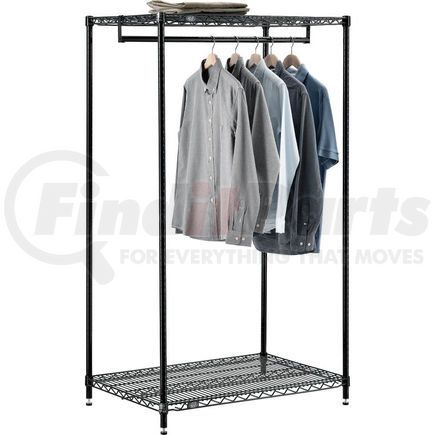 184447B by GLOBAL INDUSTRIAL - Free Standing Clothes Rack - 2 Shelf - 36"W x 24"D x 63"H