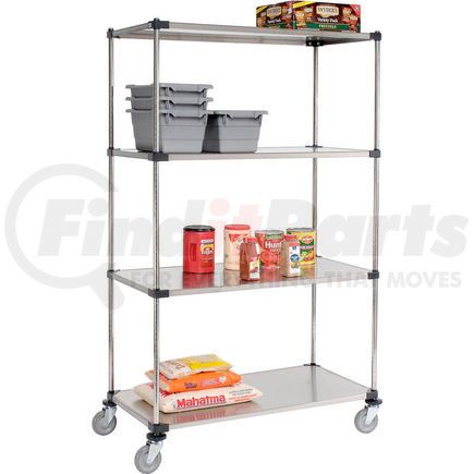 585115 by GLOBAL INDUSTRIAL - Nexel&#174; Stainless Steel Shelf Truck 48x24x80 1200 Pound Capacity