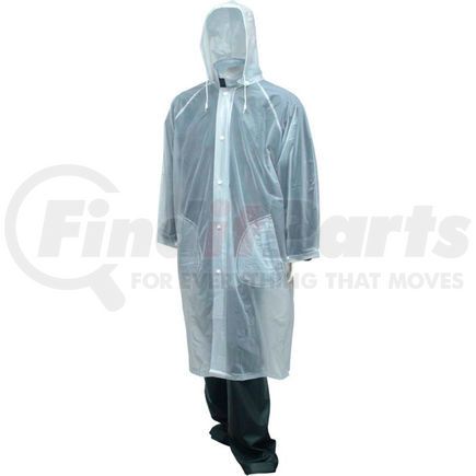 C61210.2X by TINGLEY - Tingley&#174; C61210 Tuff-Enuff&#153; Coat, Clear, 48", Detachable Hood, 2XL