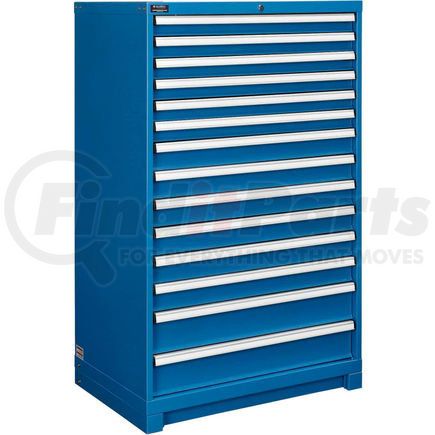 298451BL by GLOBAL INDUSTRIAL - Global Industrial&#153; Modular Drawer Cabinet, 14 Drawers, w/Lock, 36"Wx24"Dx57"H, Blue