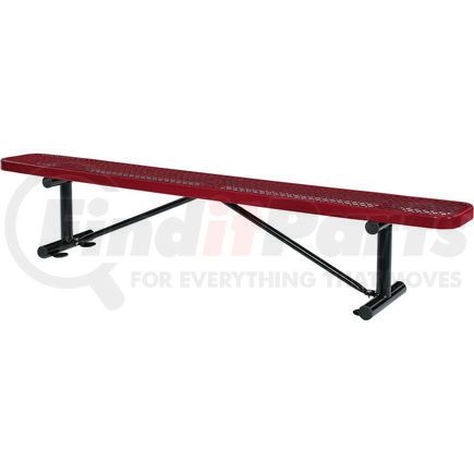 277157RD by GLOBAL INDUSTRIAL - Global Industrial&#8482; 8 ft. Outdoor Steel Flat Bench - Expanded Metal - Red