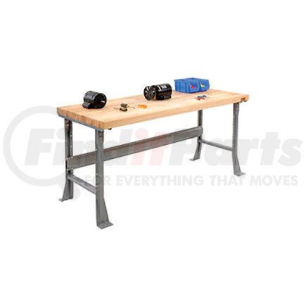 488008 by GLOBAL INDUSTRIAL - Global Industrial&#153; 72"W x 30"D Extra Long Industrial Workbench, Maple Block Square Edge - Gray