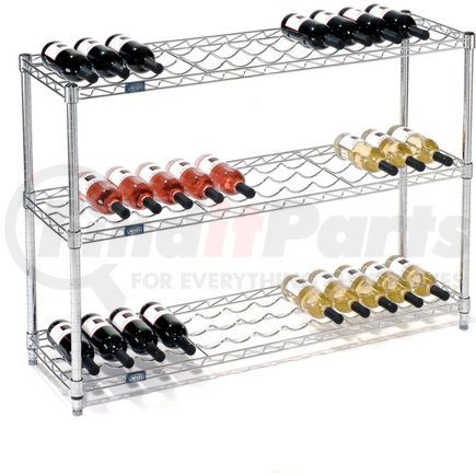 797144 by GLOBAL INDUSTRIAL - Nexel&#174; Wine Bottle Rack - 39 Bottle 48"W x 14"D x 34"H, Chrome