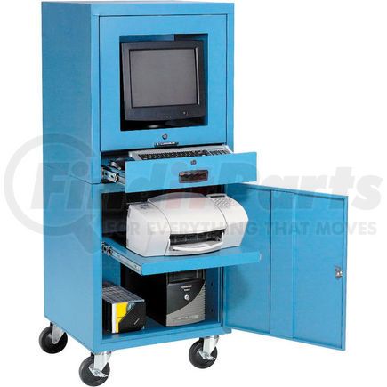 706669BL by GLOBAL INDUSTRIAL - Global Industrial&#8482; Mobile Security Computer Cabinet, Blue, Unassembled