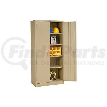 603599TN by GLOBAL INDUSTRIAL - Global Industrial&#153; Storage Cabinet, Turn Handle, 36"Wx18"Dx78"H, Tan, Assembled