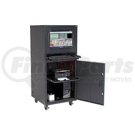 239197ABK by GLOBAL INDUSTRIAL - Global Industrial&#8482; Deluxe Mobile Security Computer Cabinet, Black, Assembled