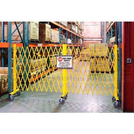 652923 by GLOBAL INDUSTRIAL - Global Industrial&#153; Folding Barricade Security Gate With Sign