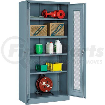 270020GY by GLOBAL INDUSTRIAL - Global Industrial&#8482; Storage Cabinet With Expanded Metal Door Unassembled 36x18x78 Gray