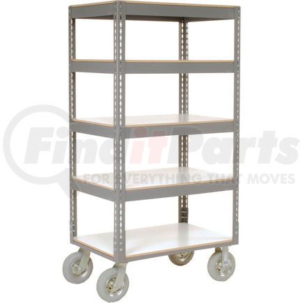 330415 by GLOBAL INDUSTRIAL - Global Industrial&#153; Easy Adj. Boltless 5 Shelf Truck 36x18, Laminate Shelves, Pneumatic Casters