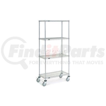 168222B by GLOBAL INDUSTRIAL - Nexel&#174; Chrome Wire Shelf Truck 36x18x80 1200 Pound Capacity with Brakes