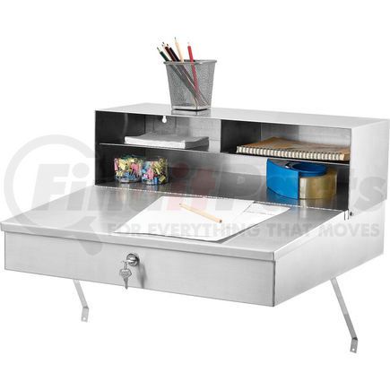 319053 by GLOBAL INDUSTRIAL - Global Industrial&#153; Wall Mount Shop Desk 24"W x 22"D x 12"H - Stainless Steel