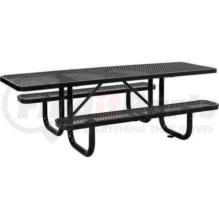 695289BK by GLOBAL INDUSTRIAL - Global Industrial&#153; 8 ft. ADA Outdoor Steel Picnic Table, Expanded Metal, Black