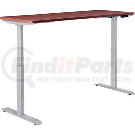 695781MHGY by GLOBAL INDUSTRIAL - Interion&#174; Electric Height Adjustable Table, 72"W x 30"D, Mahogany W/ Gray Base