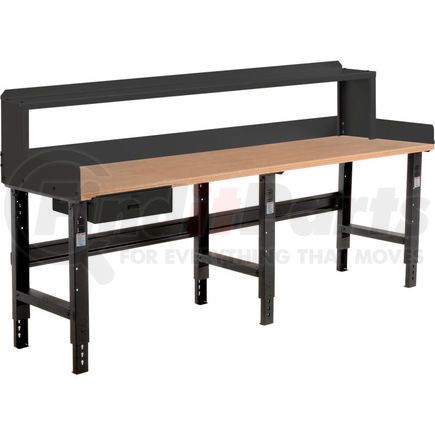 319082BBK by GLOBAL INDUSTRIAL - Global Industrial&#153; 96 x 30 Adj Height Workbench w/Drawer&Riser, Black- Shop Top Square Edge Top