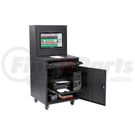 249190JBK by GLOBAL INDUSTRIAL - Global Industrial&#8482; Deluxe LCD Industrial Computer Cabinet, Black, Unassembled