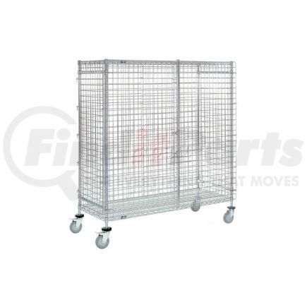 800395 by GLOBAL INDUSTRIAL - Wire Security Truck, Chrome, 24"W x 48"L x 69"H, Polyurethane, 4 Swivel Casters