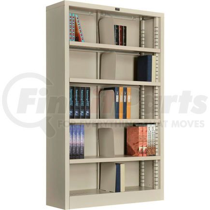 277441PY by GLOBAL INDUSTRIAL - Interion&#174; All Steel Bookcase 36" W x 12" D x 60" H Putty 5 Openings