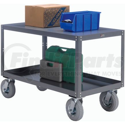 579231 by GLOBAL INDUSTRIAL - Global Industrial&#153; Portable Steel Table, 2 Shelves, 24"Wx48"Lx33-1/2"H, 1200 Lbs. Cap.