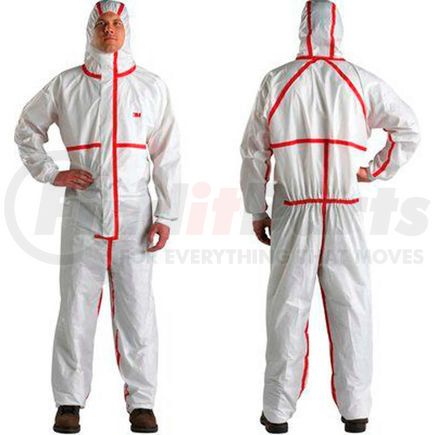 7000109047 by 3M - 3M&#8482; Disposable Coverall, Knit Cuffs & Attached Hood, White/Red, L, 4565-BLK-L, 25/Case