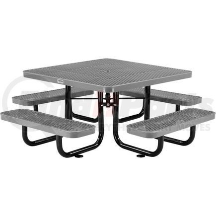 277151KGY by GLOBAL INDUSTRIAL - Global Industrial&#153; 46" Child's Square Outdoor Steel Picnic Table, Expanded Metal, Gray