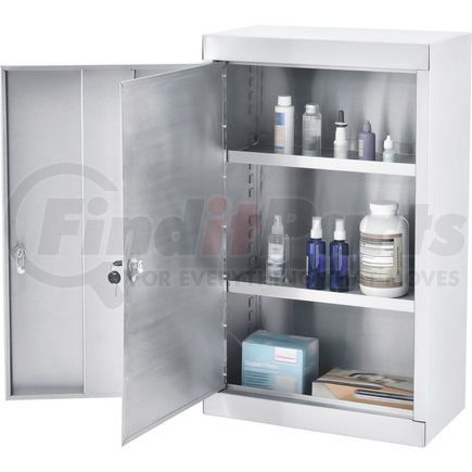 436953SS by GLOBAL INDUSTRIAL - Global Industrial&#8482; Stainless Steel Narcotics Cabinet W/Double Door/Double Lock, 18"Wx10"Dx30"H