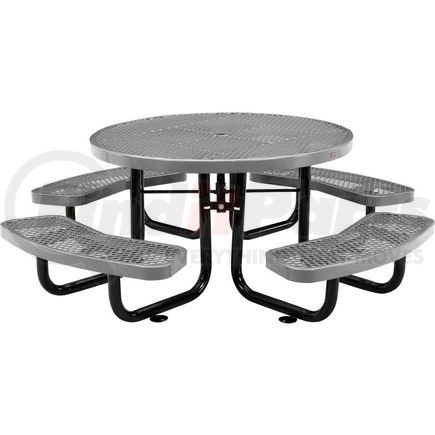 277150KGY by GLOBAL INDUSTRIAL - Global Industrial&#153; 46" Child's Round Outdoor Steel Picnic Table, Expanded Metal, Gray