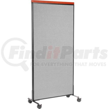 695792MGY by GLOBAL INDUSTRIAL - Interion&#174; Deluxe Mobile Office Partition Panel, 36-1/4"W x 96"H, Gray