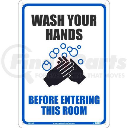 WH2RB by NATIONAL MARKER COMPANY - Wash your Hands Before Entering this Room Sign, 10 X 14, Plastic