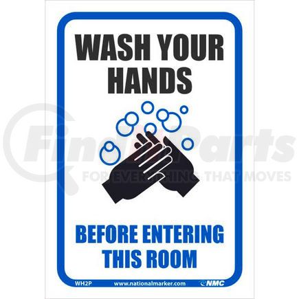 WH2P by NATIONAL MARKER COMPANY - Wash your Hands Before Entering this Room Sticker, 7" X 10", Vinyl Adhesive