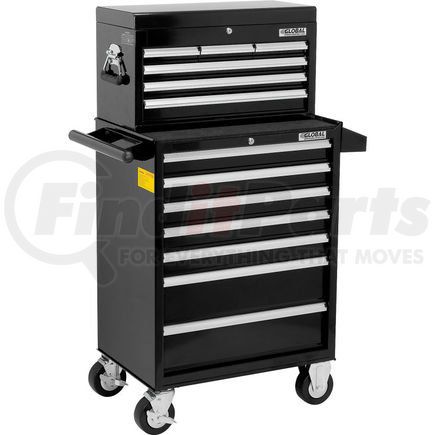 535488 by GLOBAL INDUSTRIAL - Global Industrial&#153; 26-3/8¿ x 18-1/8" x 52-9/16" 13 Drawer Black Roller Cabinet & Chest Combo