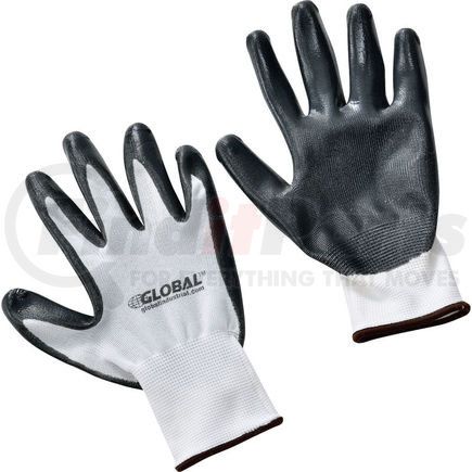 708346L by GLOBAL INDUSTRIAL - Global Industrial&#8482; Flat Nitrile Coated Gloves, White/Gray, Large, 1-Pair