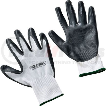 708346M by GLOBAL INDUSTRIAL - Global Industrial&#8482; Flat Nitrile Coated Gloves, White/Gray, Medium, 1-Pair