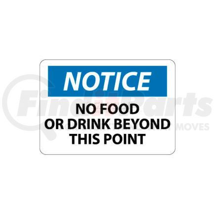 N310RB by NATIONAL MARKER COMPANY - NMC N310RB OSHA Sign, Notice No Food Or Drink Beyond This Point, 10" X 14", White/Blue/Black