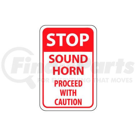 TM70G by NATIONAL MARKER COMPANY - NMC TM70G Traffic Sign, Stop Sound Horn Proceed With Caution, 18" X 12", White/Red