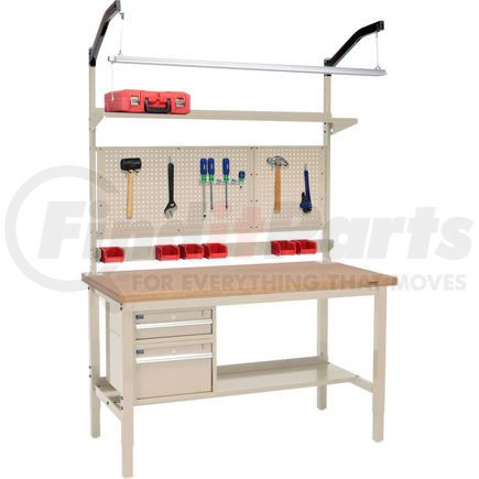 319349TN by GLOBAL INDUSTRIAL - Global Industrial&#153; 72"W x 36"D Production Workbench - Shop Top Safety Edge Complete Bench - Tan