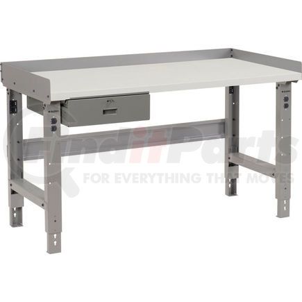 318674 by GLOBAL INDUSTRIAL - Global Industrial&#153; 60 x 30 Adj Height Workbench w/Drawer, Plastic Laminate Square Top - Gray