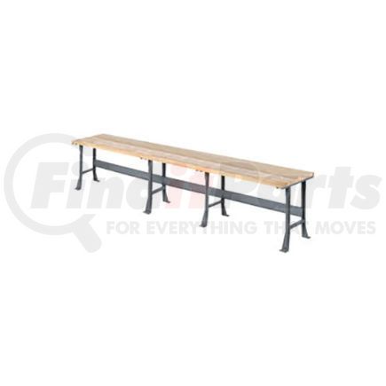 488013 by GLOBAL INDUSTRIAL - Global Industrial&#153; 180"W x 30"D Extra Long Industrial Workbench, Maple Block Square Edge - Gray