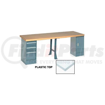 607983 by GLOBAL INDUSTRIAL - Global Industrial&#153; 96x30 Production Workbench Laminate Square Edge, Cabinet, 3 Drawer, 1 Leg