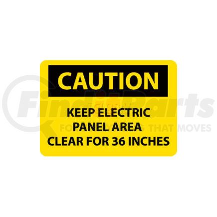 C533PB by NATIONAL MARKER COMPANY - NMC C533PB OSHA Sign, Caution Keep Electric Panel Area Clear For 36 Inches, 10" X 14", Yellow/Black