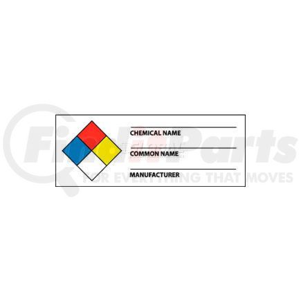 WOL8ALV by NATIONAL MARKER COMPANY - NMC WOL8ALV NFPA Chemical Label, 1-1/2" X 4", Red/Yellow/White/Blue, PSV