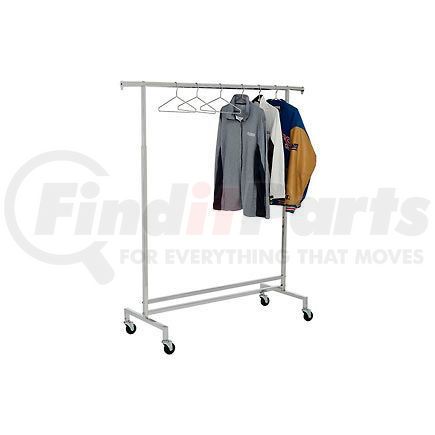 K43 by AMKO DISPLAYS LLC. - Single Hangrail Rolling Clothes Rack (K43) - Heavy Duty Square Tubing - Chrome