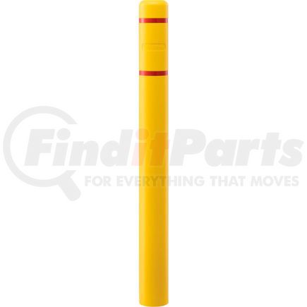 708406YR by GLOBAL INDUSTRIAL - Global Industrial&#8482; Bollard Post Sleeve, 4" D x 52" H, Yellow With Red Tape, HDPE