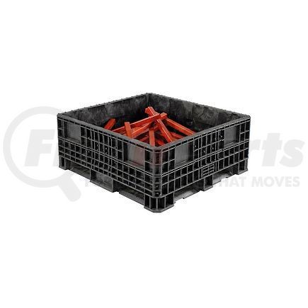 HDRS4548-19 BLK by LEWIS-BINS.COM - ORBIS Heavy-Duty BulkPak Container HDRS4548-19 - 48"L x 45"W x 19-5/16"H - Fixed Wall Black